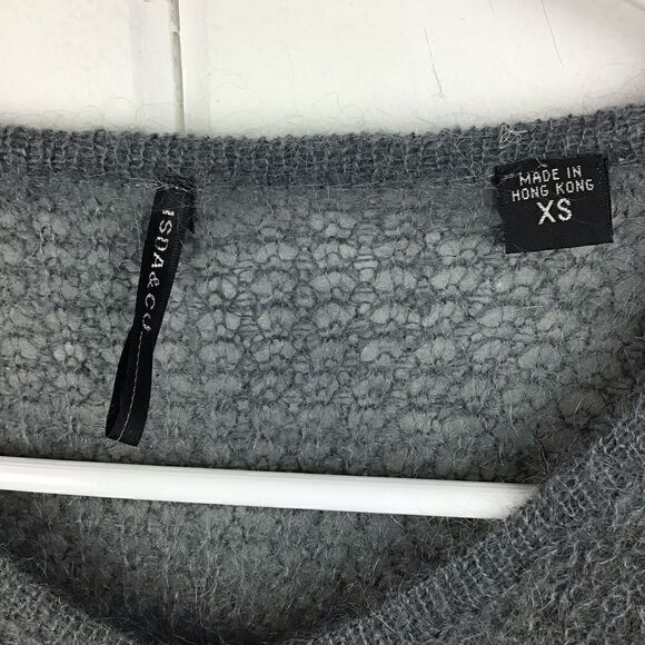ISDA & CO Gray Knit Mohair V-neck Sweater XS - Picture 2 of 6